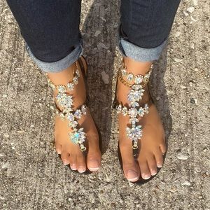 Rhinestone Strappy Sandals